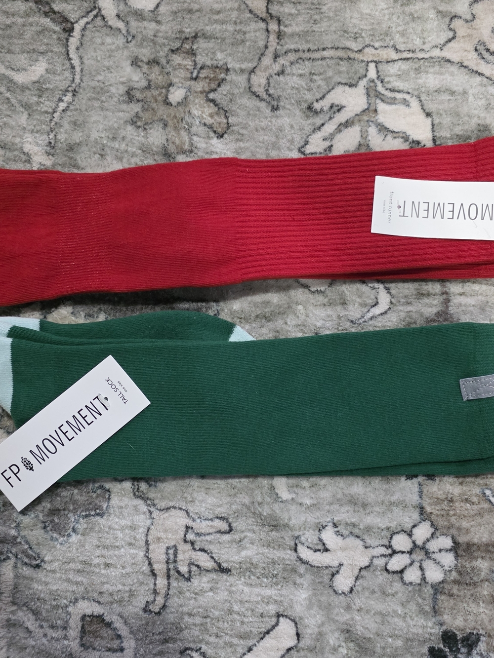 Free People Red and Green Ribbed  Socks Bundled